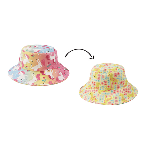 NEW! FJKxZOO - Reversible Baby & Kids Patterned Sun Hat - Unicorn | Giraffe