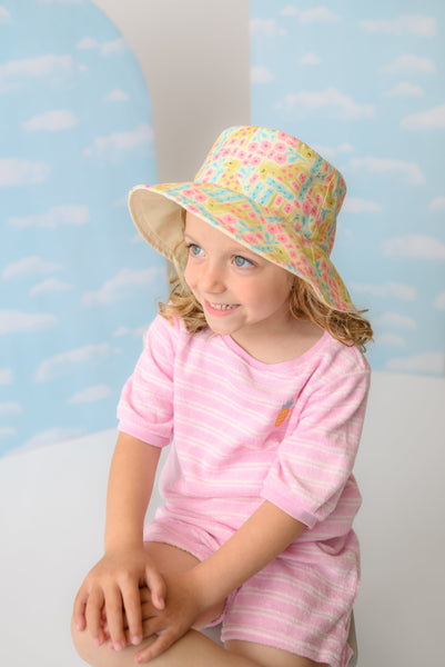 NEW! FJKxZOO - Reversible Baby & Kids Patterned Sun Hat - Unicorn | Giraffe