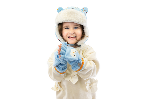 Kids & Baby Water Repellent Trapper Hat - Ice Fishing Penguin