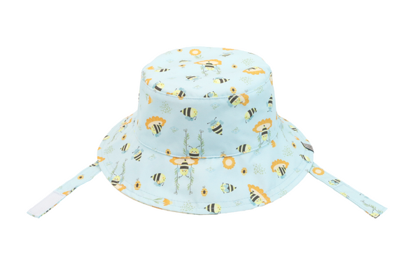 Reversible Baby & Kids Patterned Sun Hat - Bees