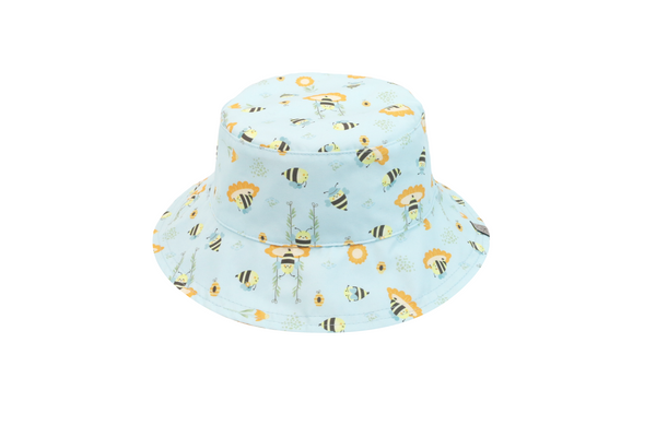 Reversible Baby & Kids Patterned Sun Hat - Bees