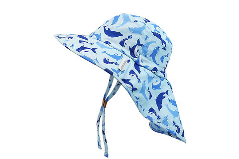 Baby/Kids Sun Hat with Neck Cape - Dolphin