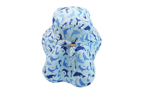 Baby/Kids Sun Hat with Neck Cape - Dolphin