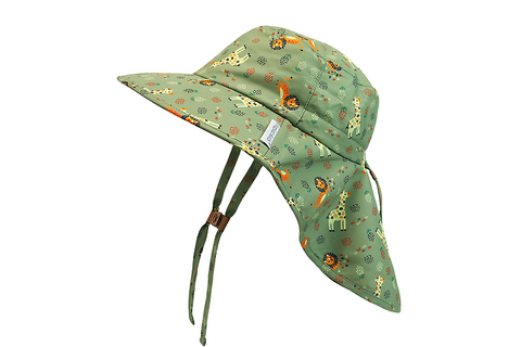Baby/Kids Sun Hat with Neck Cape - Lion Giraffe