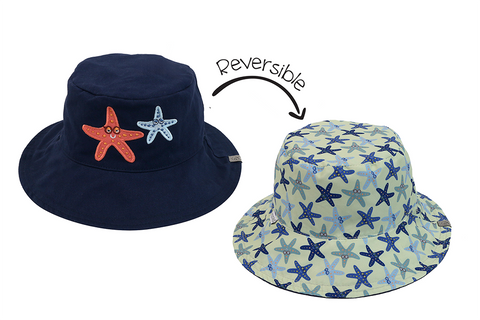 Reversible Baby/Kids Mixed Sun Hat - Starfish