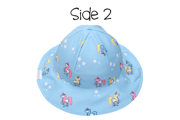 Reversible Baby & Kids Patterned Sun Hat - Rainbow | Unicorn