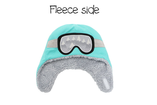 Kids & Baby Reversible Sherpa Hat - Wolf & Ski Goggles
