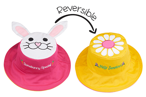 Reversible Baby & Kids Sun Hat - Bunny & Daisy