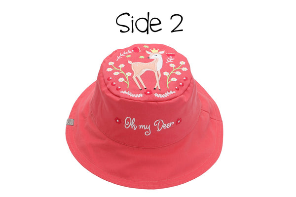 Reversible Baby & Kids Sun Hat - Bunny & Deer