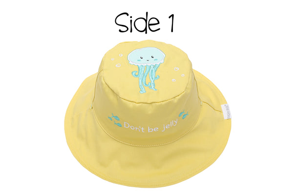 Reversible Baby & Kids Sun Hat - Fish & Jellyfish