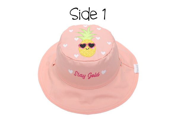 Reversible Baby & Kids Sun Hat - Flamingo & Pineapple