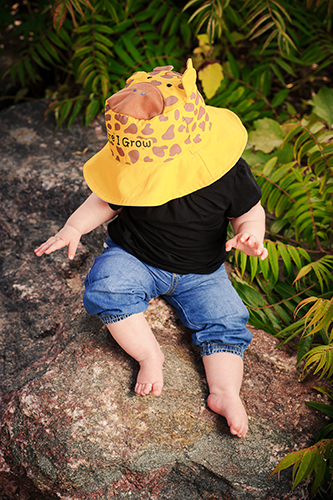 Reversible Baby & Kids Sun Hat - Giraffe & Zebra