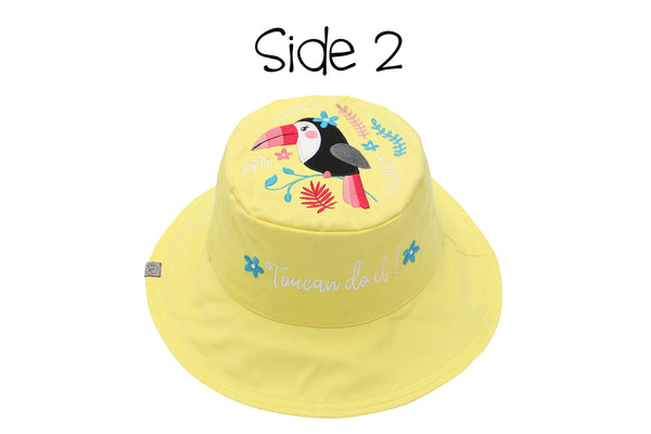 Reversible Baby & Kids Sun Hat - Watermelon & Toucan