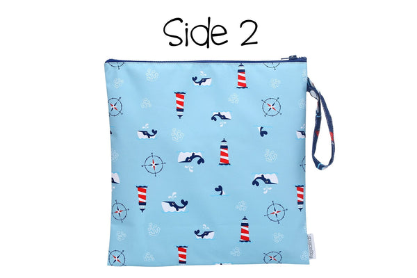 Kids 2-Sided Wet Bag - Shark & Crab | Nautical